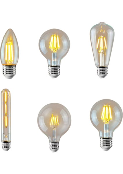 4W Vintage E27 Ampul C35 ST64 G80 G95 G125 T185 LED Retro 2200K Armatür Dekorasyon Aydınlatma (Yurt Dışından)