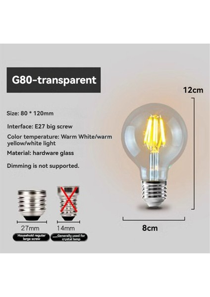 4W Vintage E27 Ampul C35 ST64 G80 G95 G125 T185 LED Retro 2200K Armatür Dekorasyon Aydınlatma (Yurt Dışından) indirimleri