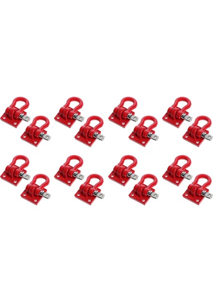 16X Metal Tırmanma Römork Çekme Kancası Tokası, 1/10 Ölçekli Rc Paletli Kamyon D90 SCX10 Araba Için Vinç Kelepçeleri, Kırmızı (Yurt Dışından)