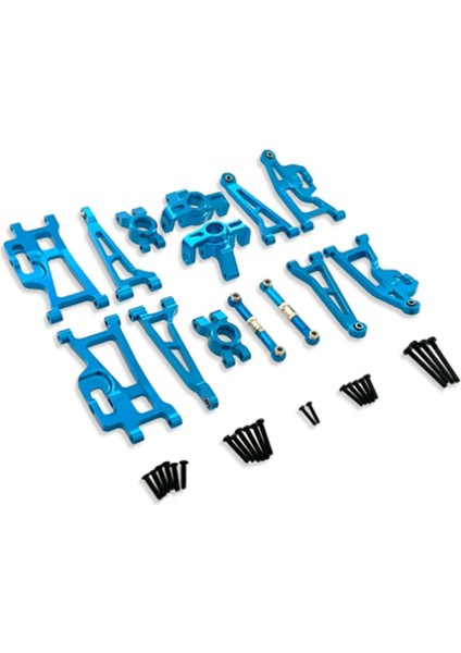 Rc Araba Aksesuarları Metal Salıncak Kolu Direksiyon Kupası Yükseltme Seti Go 1/14 14209 14210 H14BM Araba (Mavi) (Yurt Dışından)