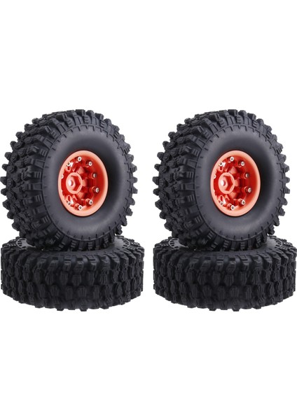 1.9 Beadlock Tekerlekler Tırmanıcı ve Kauçuk Lastikler 120MM Çap 1/10 Rc Araç Axıal SCX10 Iı -4 T6 Turuncu (Yurt Dışından)