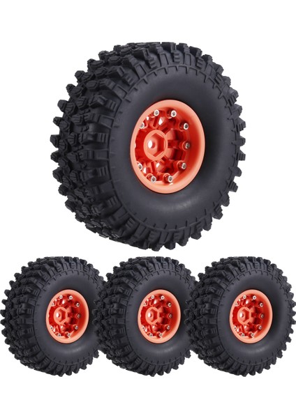 1.9 Beadlock Tekerlekler Tırmanıcı ve Kauçuk Lastikler 120MM Çap 1/10 Rc Araç Axıal SCX10 Iı -4 T6 Turuncu (Yurt Dışından) fiyatları