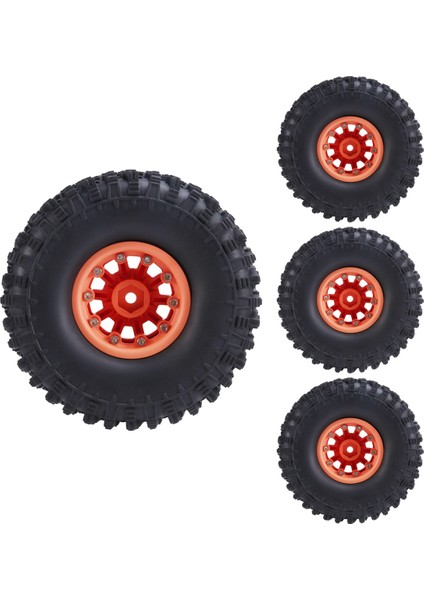 1.9 Beadlock Tekerlekler Tırmanıcı ve Kauçuk Lastikler 120MM Çap 1/10 Rc Araç Axıal SCX10 Iı -4 T6 Turuncu (Yurt Dışından) modelleri