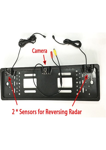 Park Için Radar Sensörlü 12V 4 LED Araç Arka Görüş Kamerası Avrupa Plaka Tutucu Çerçeve Evrensel Aksesuarlar (Yurt Dışından)