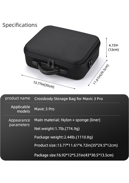 3pro Için Taşıma Çantası Omuz Taşınabilir Çanta Koruyucu Depolama Için (Yurt Dışından) modelleri