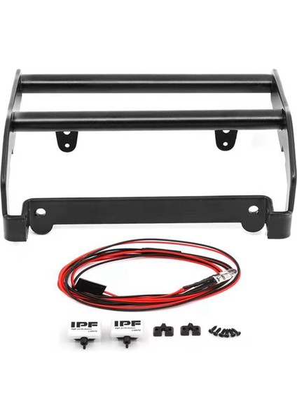 Paslanmaz Çelik Ön Tampon LED Işıklı Çarpışma Önleyici -4 Trx4 1/10 Rc Araba Parçaları (Yurt Dışından)