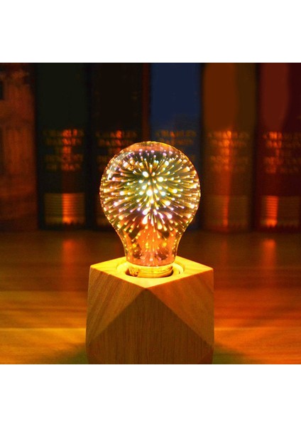 4x LED 3D Efekt Ampul Işık Dekorasyon Lambası 85-265V E27 Tatil Işıkları, A60 (Yurt Dışından) fiyatları