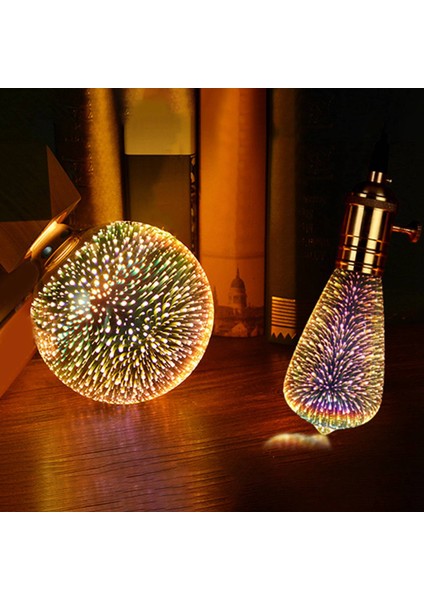 4x LED 3D Efekt Ampul Işık Dekorasyon Lambası 85-265V E27 Tatil Işıkları, A60 (Yurt Dışından) indirimleri