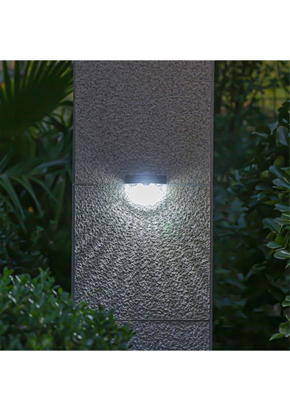 Güneş Enerjili LED Işık Dış Mekan Avlu Duvarı Bahçe Villa Düzeni Su Geçirmez Peyzaj Dekorasyonu (B) (Yurt Dışından)