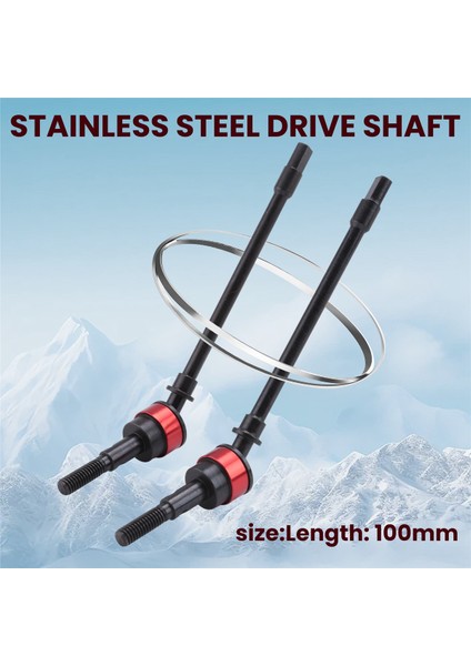 1 Çift Paslanmaz Çelik Cvd Tahrik Mili Ön Aks Rc Parçaları Axial SCX10 Paletli Araba Kırmızı (Yurt Dışından)