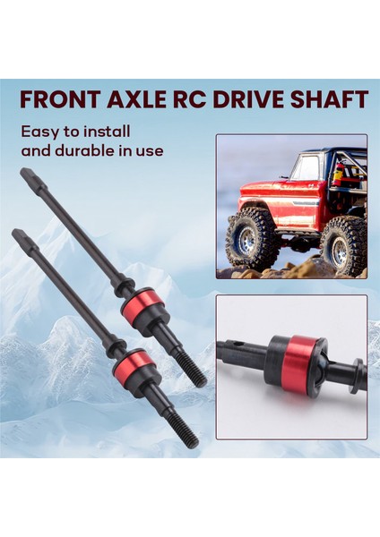 1 Çift Paslanmaz Çelik Cvd Tahrik Mili Ön Aks Rc Parçaları Axial SCX10 Paletli Araba Kırmızı (Yurt Dışından)