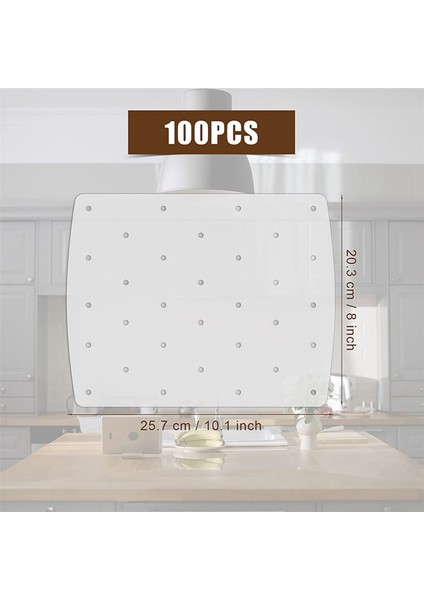 200 Adet Hava Fritöz Parşömen Kaplaması, Foodi Grill 5'i 1 Arada AG301 Çift Delikli Kare Kaplama (Yurt Dışından)