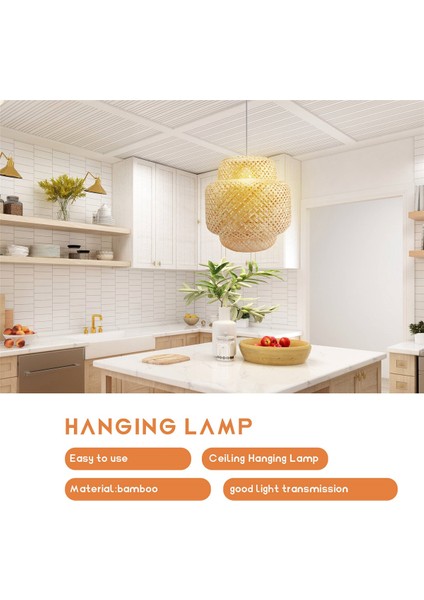 Modern Bambu Sarkıt Işık Rattan Aydınlatma Armatürü Hasır Avize Sepet Tavan Asılı Lamba (Yurt Dışından) fırsatları
