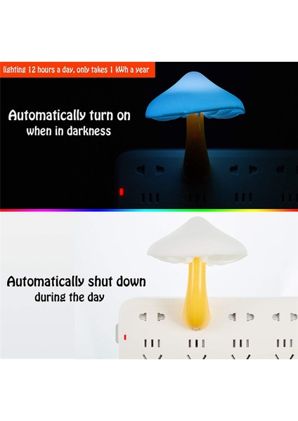Gece Lambası Rgb LED Fişli Lamba 7 Renkli Mini Sevimli Işıklar Çocuk Yatak Odası Abd Için (Yurt Dışından)