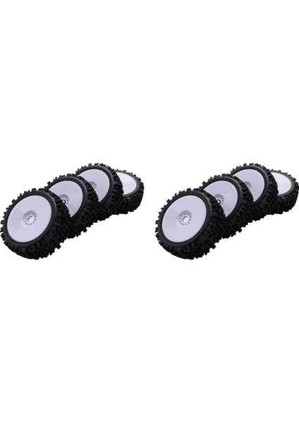 8 Adet 17MM Hub Jant ve Derin Diş Lastiği 1/8 Off-Road Rc Araba Redcat Takımı Vrx Hobao (Yurt Dışından)