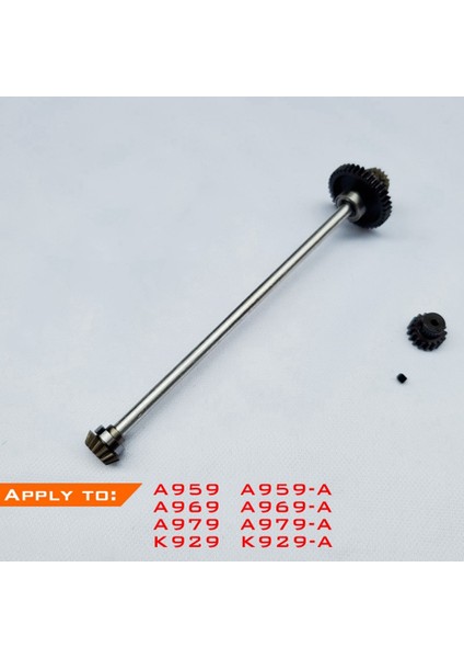 A959 A969 A979 K929 1/18 Rc Araba Yükseltme Parçaları Için 17T Motor Dişli Seti ile Metal Ana Aks Merkezi Tahrik Mili (Yurt Dışından)