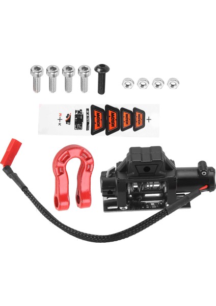 Metal Çelik Tel Otomatik Simüle Vinç 1/10 Rc Paletli Araba Eksenel SCX10 90046 Trx4 D90 Redcat, Siyah (Yurt Dışından)