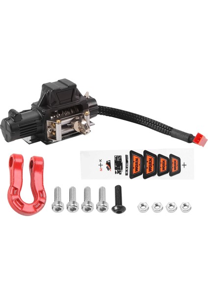 Metal Çelik Tel Otomatik Simüle Vinç 1/10 Rc Paletli Araba Eksenel SCX10 90046 Trx4 D90 Redcat, Siyah (Yurt Dışından)