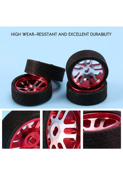 4 Adet Rc Araba Lastiği ve Jantları K969 K989 K999 P929 IW04M IW02 RM02 RM03 Dgawd Mini-Z 1/28 Parçaları, Kırmızı (Yurt Dışından)