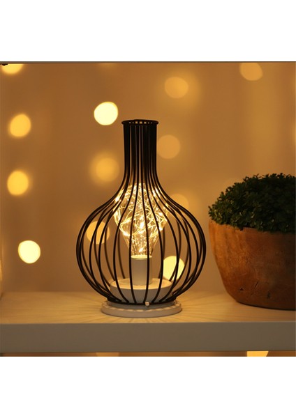 LED Masa Lambası Okuma Gece Lambası Yatak Odası Başucu Masası Aydınlatma Oturma Odası Retro Demir Ev Dekorasyon, B (Yurt Dışından)
