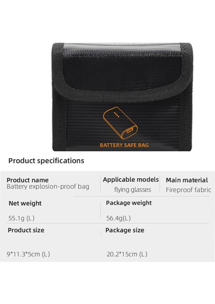 Fpv Avata Koruyucu Kılıf Için Pil Güvenli Çanta Lityum Patlamaya Dalı Aksesuar, Siyah (Yurt Dışından) indirimleri
