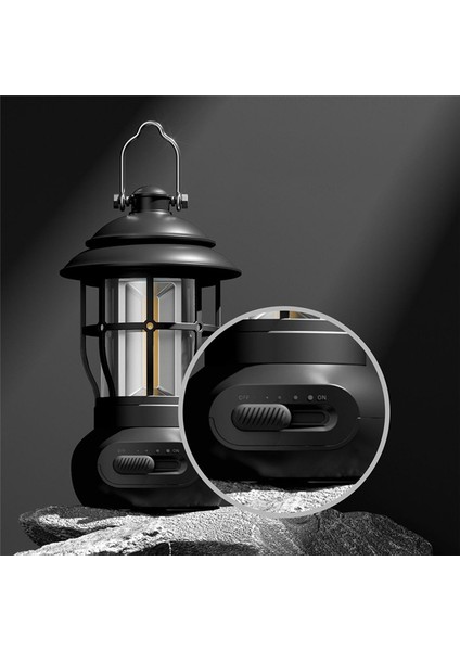 Açık Taşınabilir Kamp Retro Gece Lambası Süper Uzun Pil Ömrü Kamp Atmosferi Sıcak Lambası, B (Yurt Dışından)