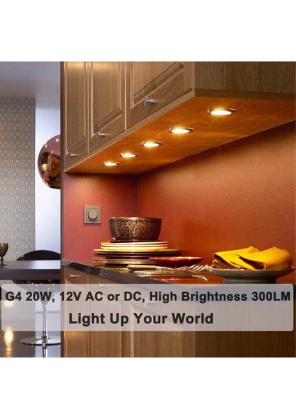 G4 Ampul, 20 Paket Halojen 12V 20W Bi-Pin Tabanlı, Kabin Ampulleri Için Yüksek Çıkışlı Ampul 300LM (Yurt Dışından)