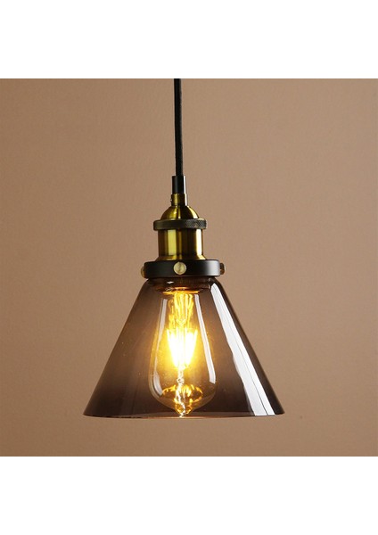 Vintage Endüstriyel Metal Siyah Gri Cam Abajur Loft Sarkıt Lamba Retro Tavan Aydınlatma Armatürü Çap 18CM Cam Abajur Pirinç (Yurt Dışından) fiyatları