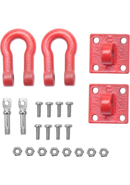 Metal Tırmanma Römork Çekme Kancası Kanca Tokası, Vinç Kelepçeleri Aksesuarı 1/10 Ölçekli Rc Paletli Kamyon D90 SCX10 Araba, Kırmızı (Yurt Dışından)