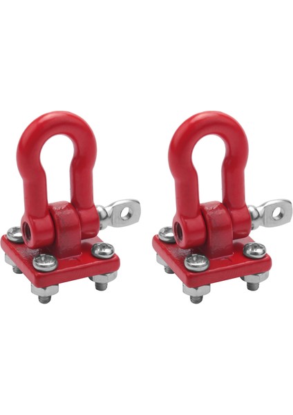 Metal Tırmanma Römork Çekme Kancası Kanca Tokası, Vinç Kelepçeleri Aksesuarı 1/10 Ölçekli Rc Paletli Kamyon D90 SCX10 Araba, Kırmızı (Yurt Dışından)