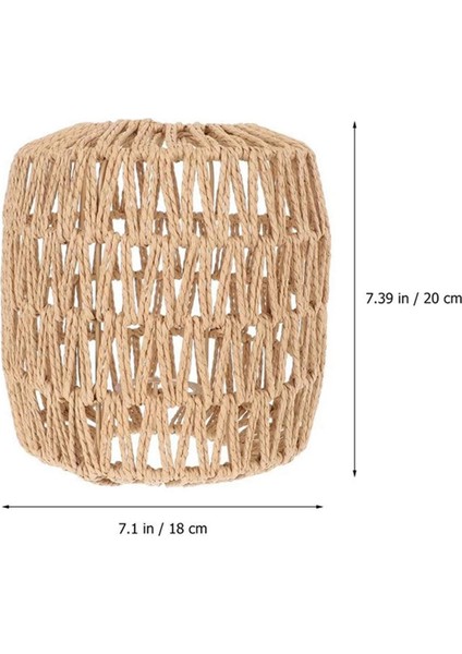 4x Simüle Rattan Lamba Kapağı El Yapımı Dokuma Avize Vintage Abajur Ev Dekoru Asılı Kolye Yatak Odası (Yurt Dışından)