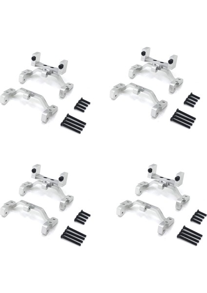 4x Mn D90 D91 D96 MN99S 1/12 Metal Çekme Çubuğu Tabanı Koltuk ve Aks Yukarı Servo Braketi Montaj Aksesuarları, Gümüş (Yurt Dışından)