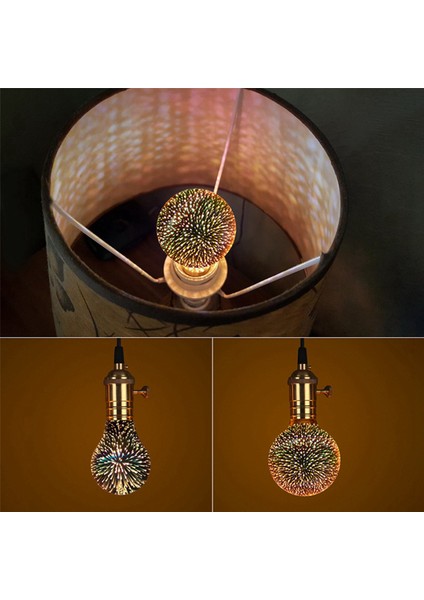 2x LED 3D Efekt Ampul Işık Dekorasyon Lambası 85-265V E27 Tatil Işıkları, A60 (Yurt Dışından) modelleri