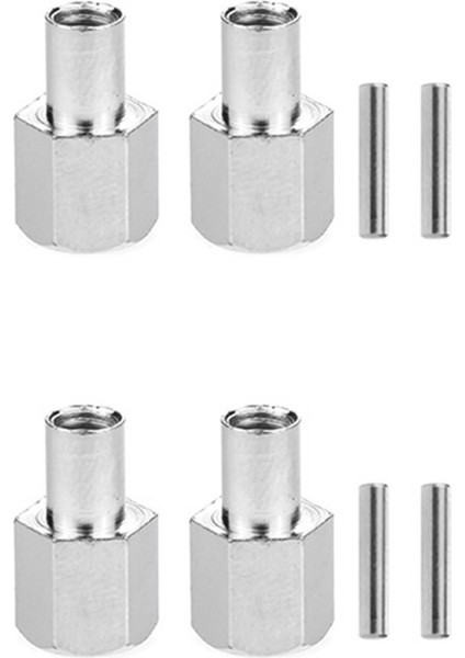 Set Rc Araba Metal 12MM Tekerlek Altıgen Göbek 15MM Uzatma Bağlantı Parçası Axıal SCX10 D90 CC01 1/10 Paletli-Gümüş (Yurt Dışından)