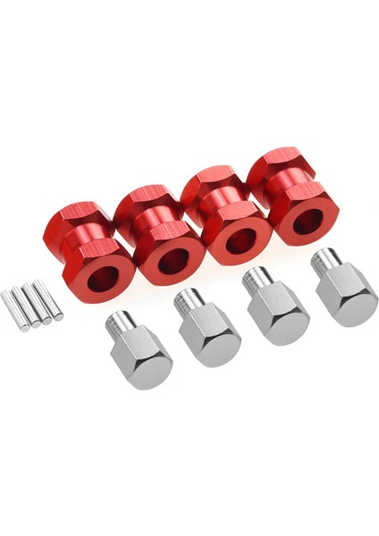 Set Rc Araba Metal 12MM Tekerlek Altıgen Göbek 15MM Uzatma Bağlantı Parçası Axıal SCX10 D90 CC01 1/10 Paletli-Gümüş (Yurt Dışından)