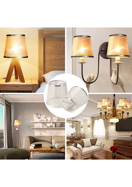 Paket Klipsli Tül Avize Abajur Küçük Dik Duvar Mum Işığı Abajur Altın (Yurt Dışından) fırsatları