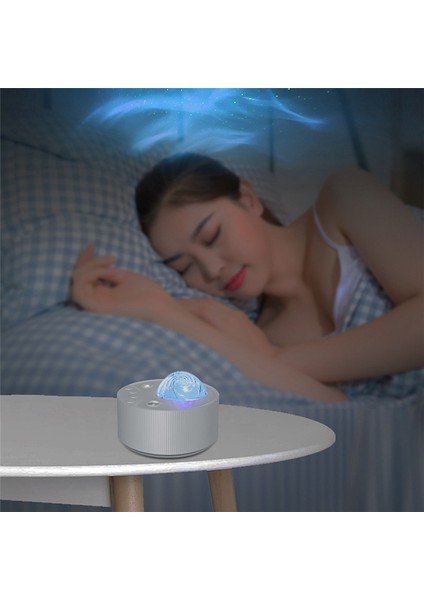 Yıldızlı Projektör Galaxy Gece Lambası, Bluetooth Hoparlörlü Projeksiyon Lambası Uzaktan Müzik Dekoru-Beyaz (Yurt Dışından)