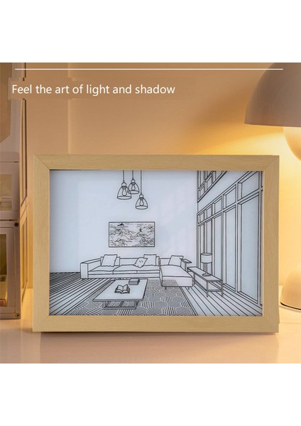 Işık Boyama LED Gece Başucu Lambası Atmosfer Masa Duvar Dekor Yatak Odası Ev Dekorasyon Hediye, 32X22 cm (Yurt Dışından) indirimleri