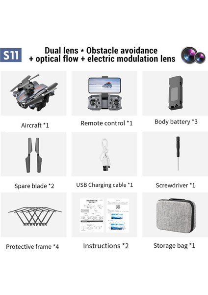 Hediye Için Otomatik Engellerden Kaçınma Fonksiyonu ile 8k Hd Çift Uzaktan Kumandalı Uçak Oyuncakları 3 Adet Pil (Yurt Dışından)