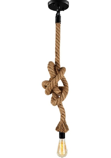 Retro Halat Sarkıt Lambalar Endüstriyel Çatı Katı Eski Uzun Tek Rattan Asılı Lamba LED AMPULLER-100CM (Yurt Dışından)