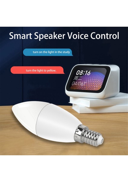 Tuya E14 Akıllı Ampul Kısılabilir Beş Yönlü Spiral Mum Wifi Rgb Uzaktan Kumanda ve Ses 7W (Yurt Dışından)
