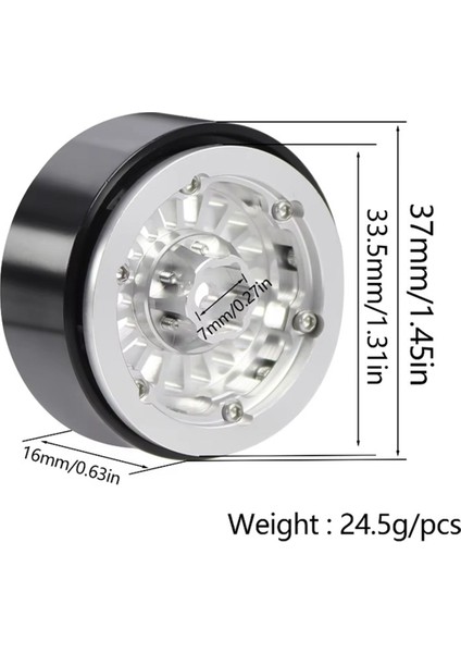 Alüminyum 1.3 Inç Beadlock Jant 1/18 TRX4M 1/24 SCX24 FMS24 Rc Paletli Araba Göbeği Siyah (Yurt Dışından) fırsatları