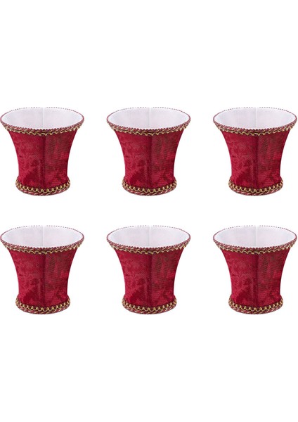 6x Kumaş Klipsli Abajur, E14 El Yapımı Abajur Modern Avrupa Tarzı Duvar Aplik Lambası, Kristal Lamba Kırmızı (Yurt Dışından)
