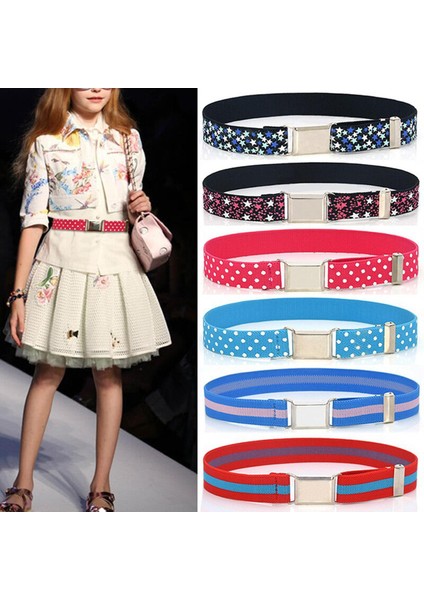 Ayarlanabilir Kemer Çocuk Çocuk Streç Elastik Kanvas Kemer Kolay Tokalı Kemer (Yurt Dışından)