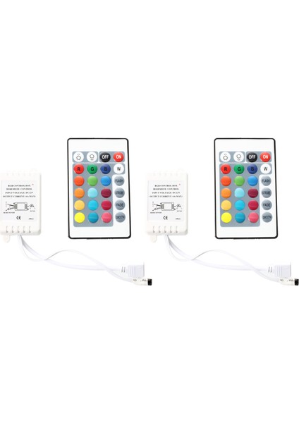 2x Ir Box Uzaktan Kumanda 24 Tuş Rgb LED Işık Şeridi Için (Yurt Dışından)