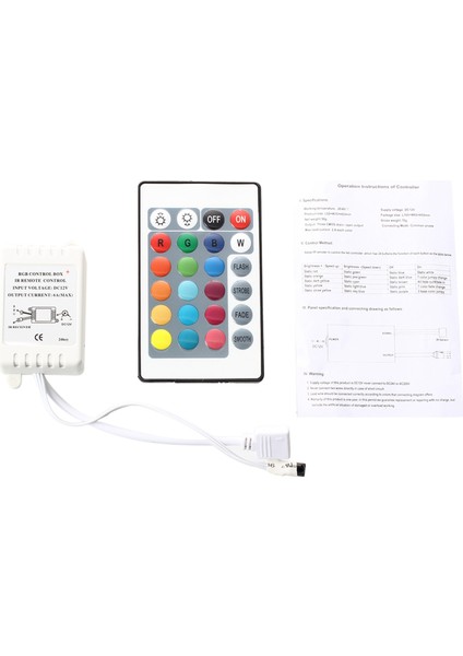 2x Ir Box Uzaktan Kumanda 24 Tuş Rgb LED Işık Şeridi Için (Yurt Dışından)