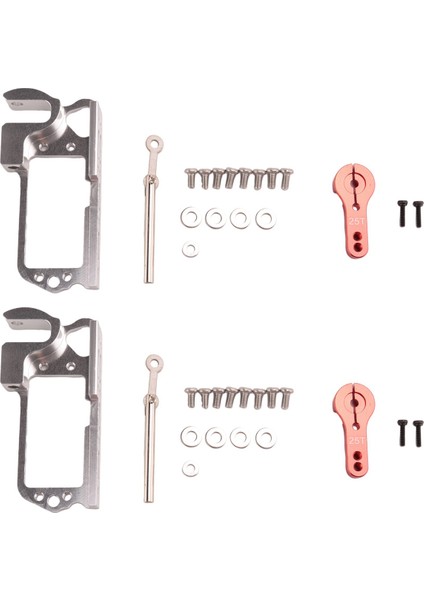 ES3001 Için 25T Kollu 2x Servo Parabolik Anahtar Cihazı Hava Aracı Atma Tarot Dispenseri, Gümüş + Kırmızı (Yurt Dışından)