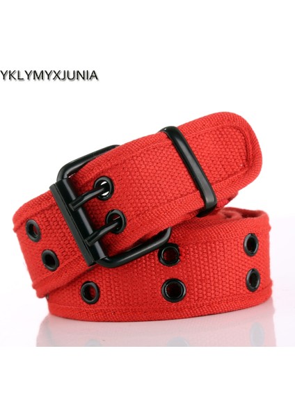 Dokuma Kanvas MEN39S Kemer Çift Pin Tokalı Kemer Erkekler Için Erkek Kanvas Kemerler Moda Kemerler (Yurt Dışından) fırsatları