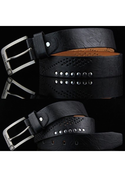 2019 Deri Kemer Erkekler Klasik Pin Toka Erkek Kemeri Lüks Hakiki Punk Perçin Bel Kemeri Vintage Metal Kabartma Erkek Kemerleri Sıcak (Yurt Dışından) indirimleri