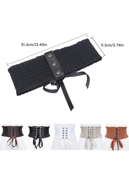 Hirigin Kadın Pu Geniş Bel Kemeri Vintage Metal Çiçek Elastik Streç Toka Kemer (Yurt Dışından) fiyatları